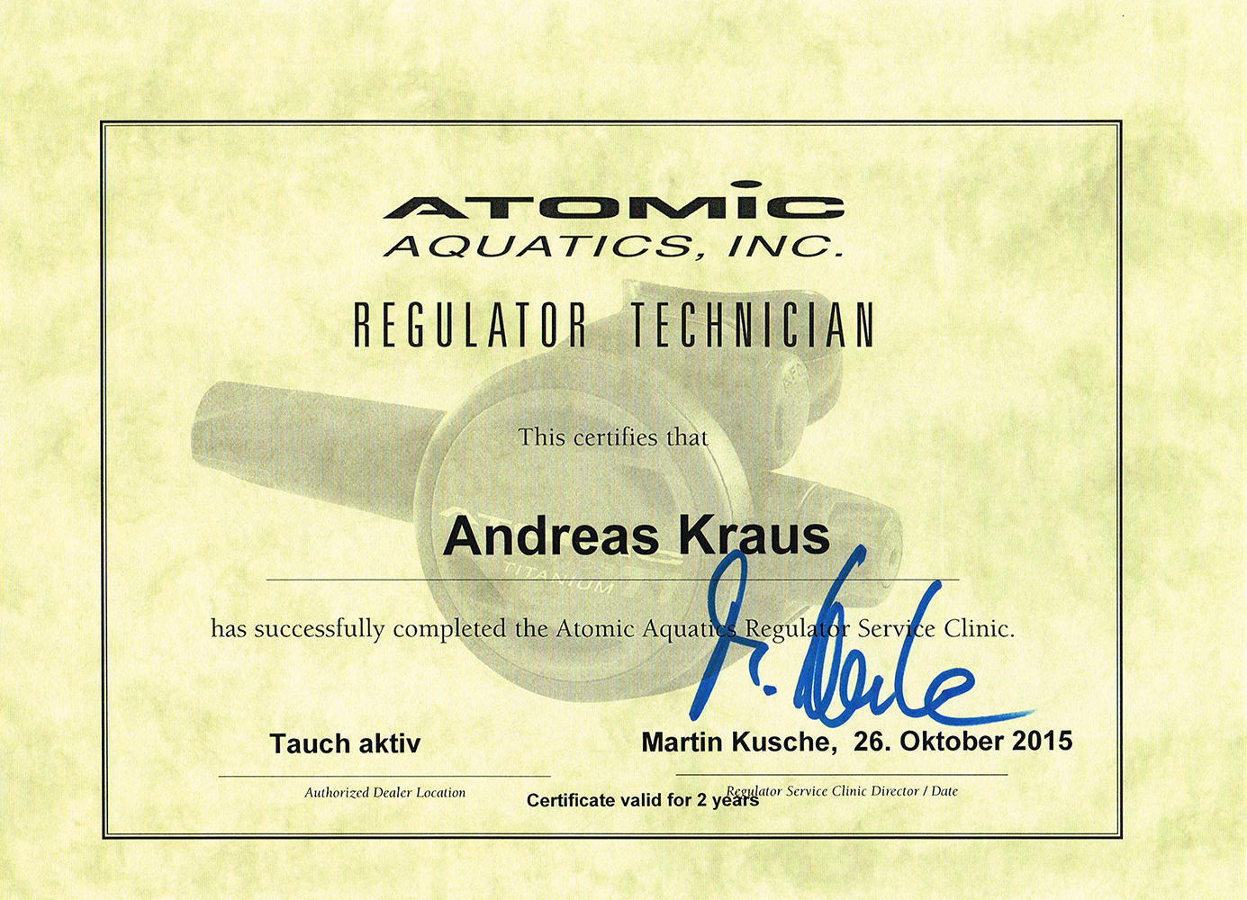 Zertifikat Automatenrevision Atomic